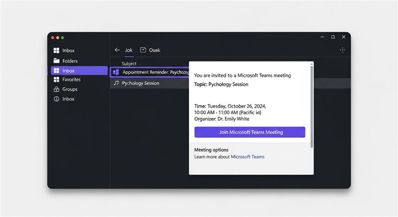 Email inbox showing Microsoft Teams meeting invitation