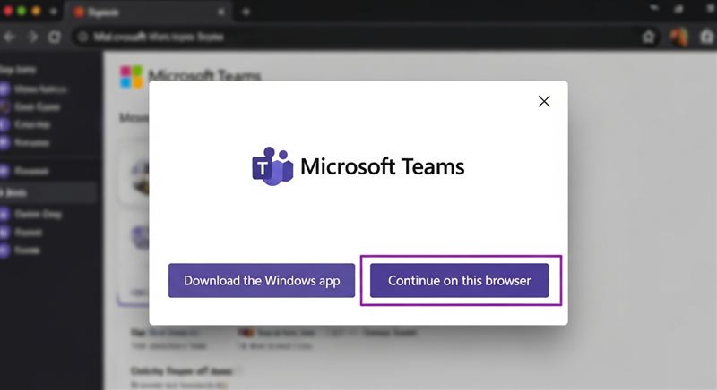 Microsoft Teams join options screen