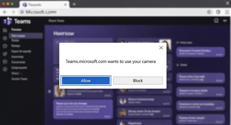 Browser camera permission dialog